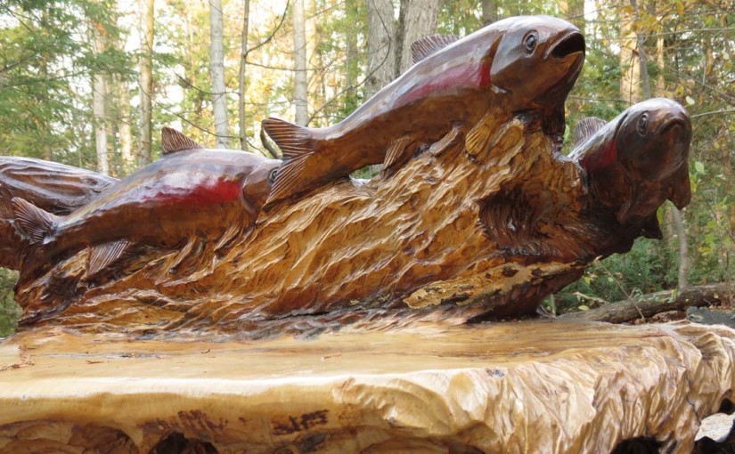Wood Carving of Fish